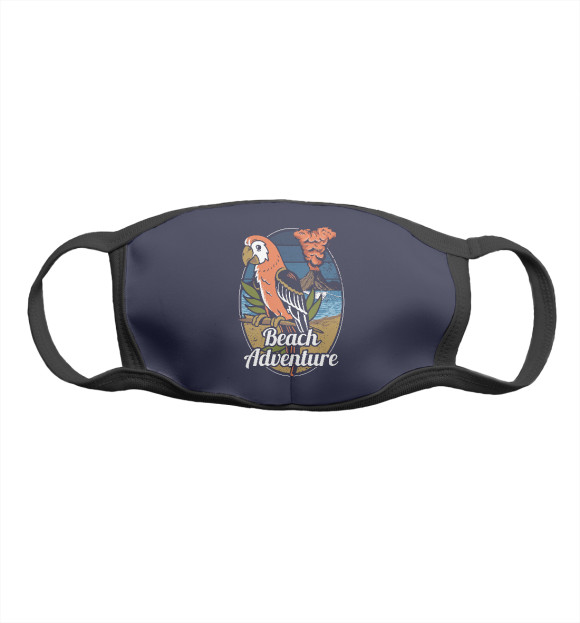 Маска тканевая с изображением Попугай цвета Белый