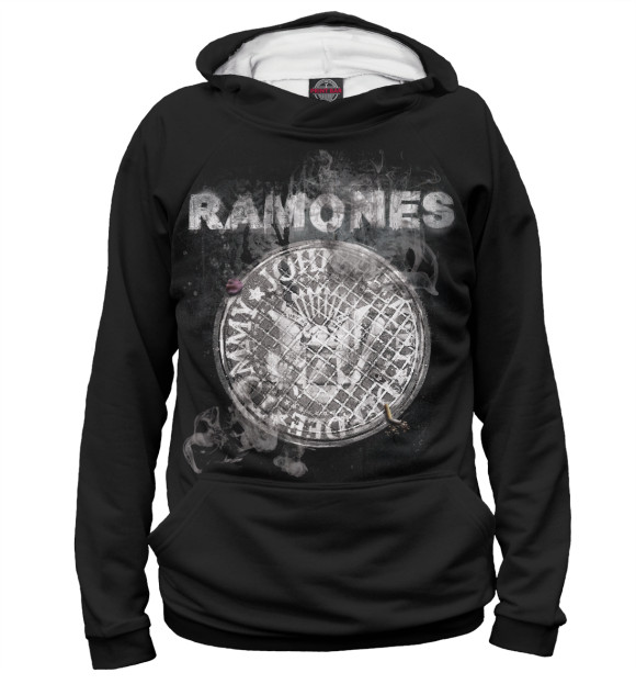 Худи для девочки с изображением Ramones цвета Белый