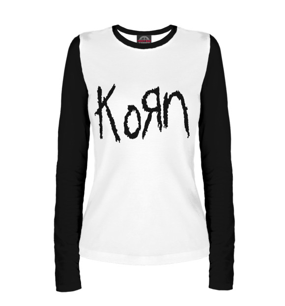 Женский лонгслив с изображением Korn цвета Белый