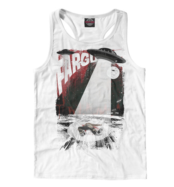 Мужская майка-борцовка с притом Фарго цвета Белый Мужская майка-борцовка с изображением Фарго цвета Белый