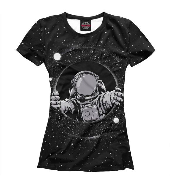 Женская футболка с изображением Черная дыра цвета Белый
