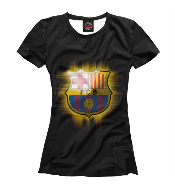 Женская футболка с изображением FC Barсelona цвета Белый
