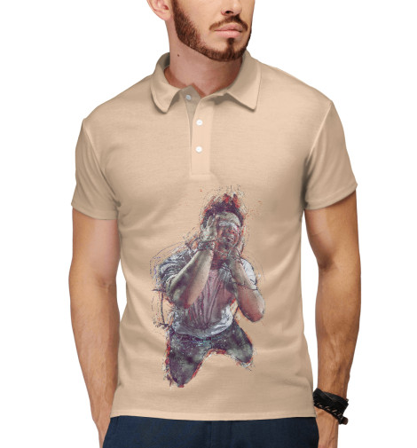 

Поло Print Bar, Белый, Крик от боли