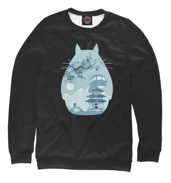 Свитшот для девочек с изображением Totoro цвета Белый