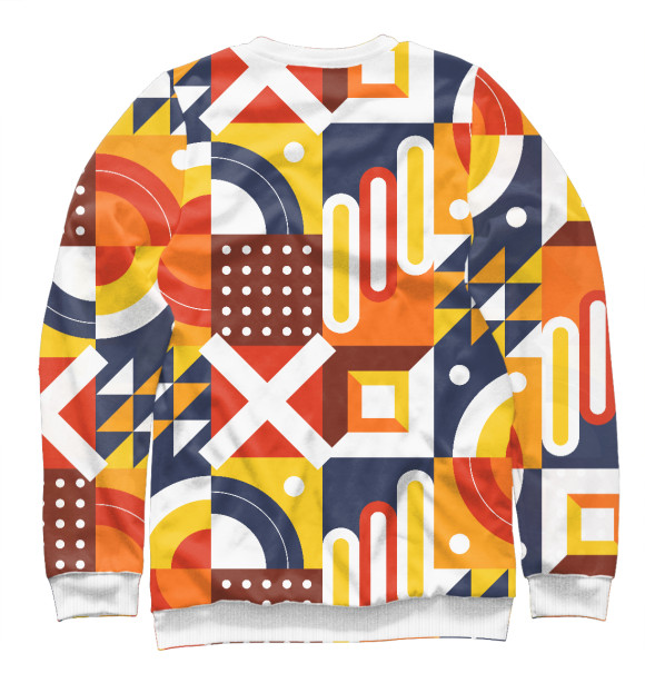 Женский свитшот с изображением Pattern - blue and orange цвета Белый