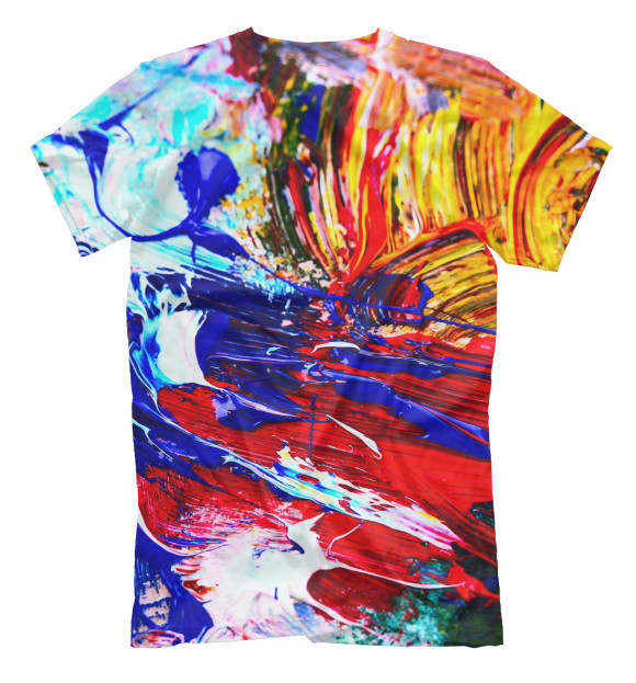 Мужская футболка с изображением Абстрактные краски цвета Белый