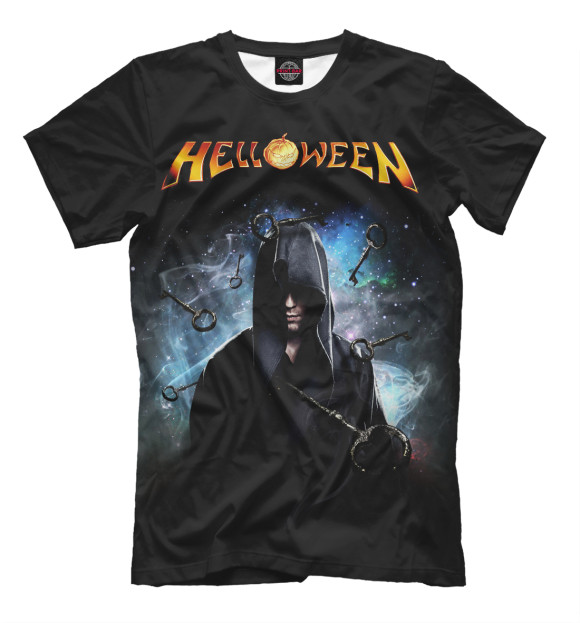 Мужская футболка с изображением Helloween цвета Черный