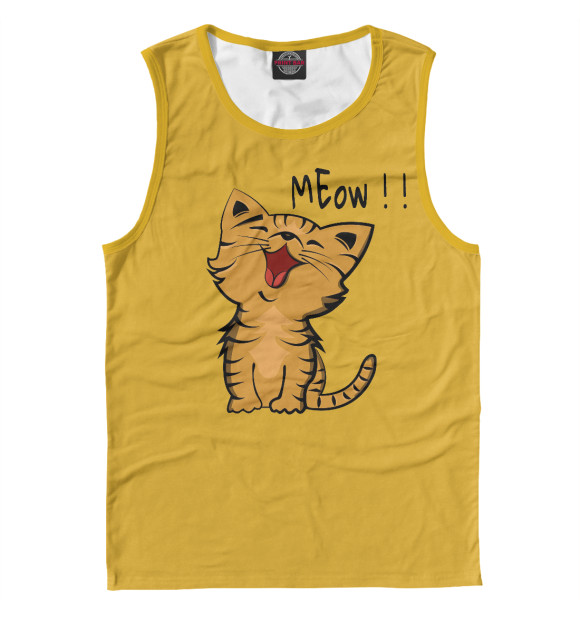 Майка для мальчика с изображением Мяу цвета Белый