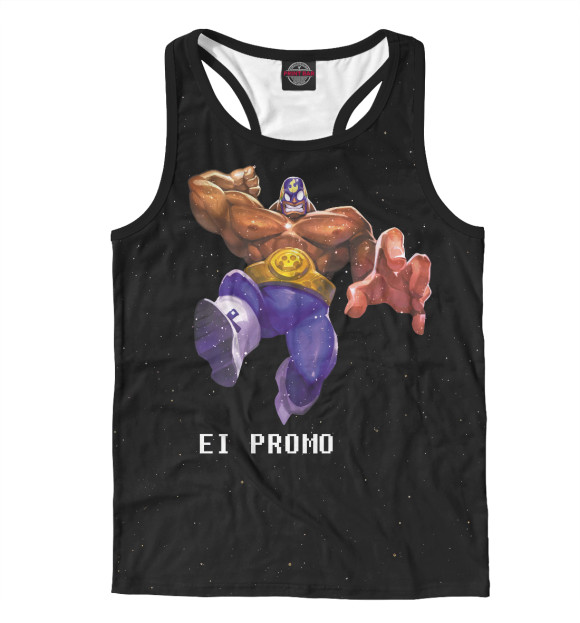 Мужская майка-борцовка с изображением El promo цвета Белый