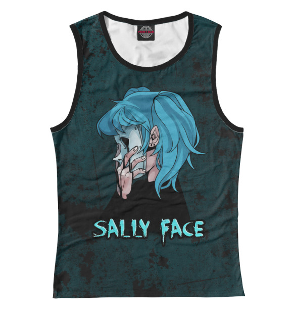 Майка для девочки с притом Sally Face цвета Белый Майка для девочки с изображением Sally Face цвета Белый