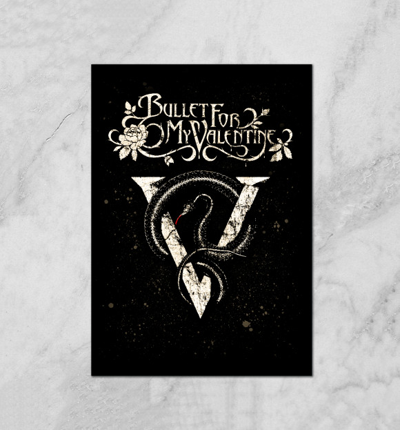 Плакат с притом Bullet For My Valentine цвета Белый Плакат с изображением Bullet For My Valentine цвета Белый