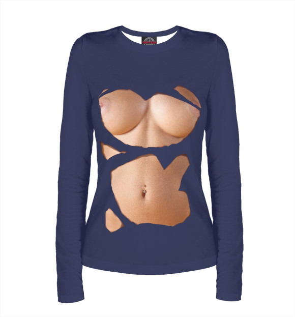 Женский лонгслив с изображением Прорыв цвета Белый