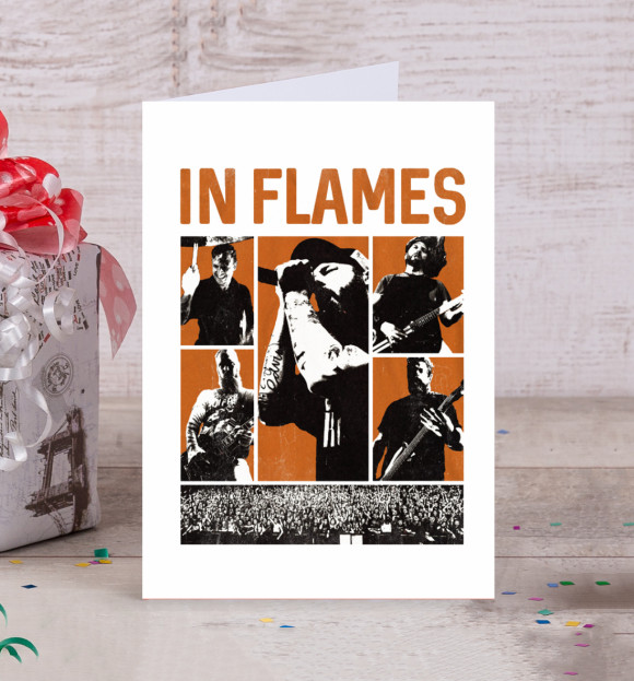 Открытка с притом In Flames цвета Белый Открытка с изображением In Flames цвета Белый