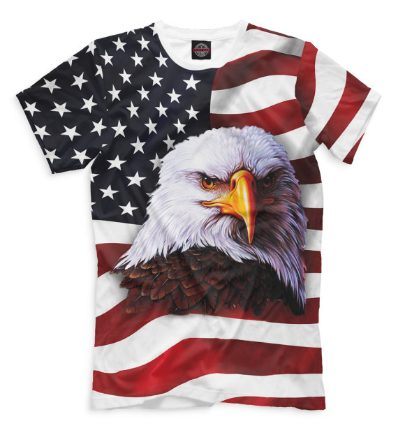 Мужская футболка с изображением США цвета Молочно-белый