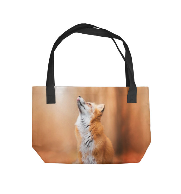 Пляжная сумка с изображением Лиса в лесу цвета 