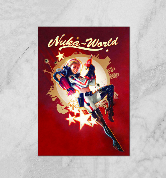 Плакат с изображением Fallout цвета Белый