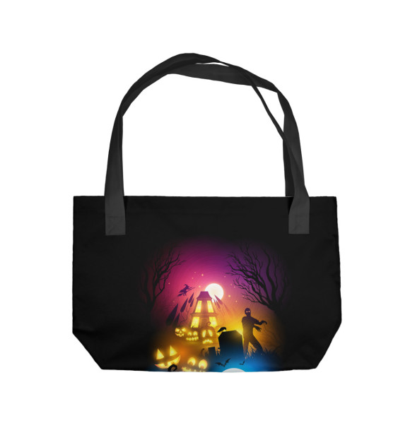 Пляжная сумка с изображением Счастливого хэллоуина цвета 