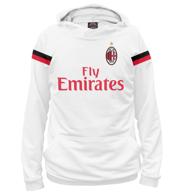 Мужское худи с изображением AC Milan цвета Белый