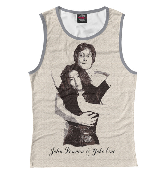 Майка для девочки с изображением John Lennon & Yoko Ono цвета Белый