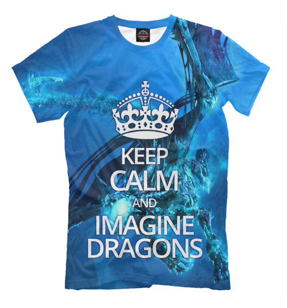 Мужская футболка с изображением Imagine Dragons цвета Грязно-голубой