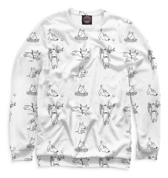 Женский свитшот с изображением Бультерьер цвета Белый