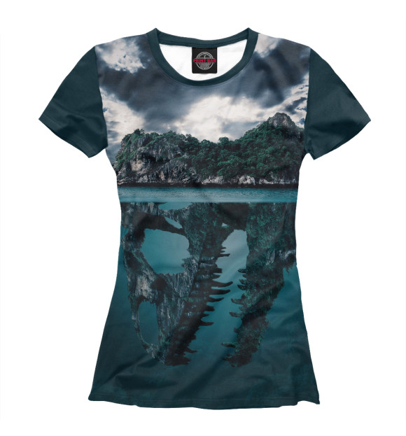 Женская футболка с изображением Два мира цвета Белый