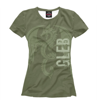Женская футболка Глеб и дракон