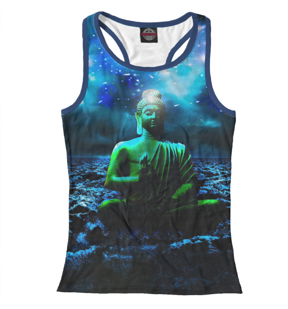 Женская майка-борцовка с изображением галактика цвета Белый