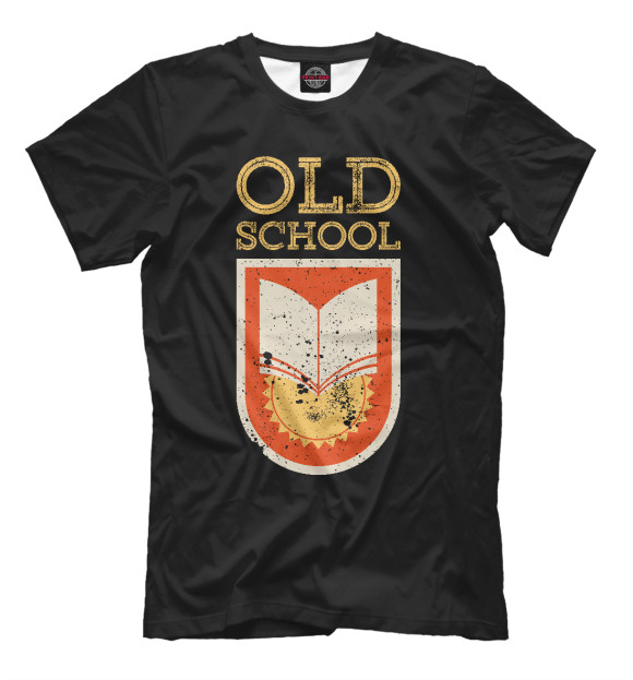 Мужская футболка с изображением Old School цвета Черный
