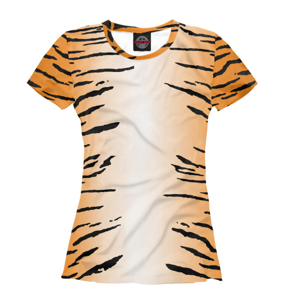 Женская футболка с изображением Тигриная шкура цвета Белый