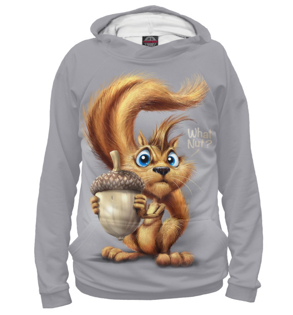 Худи для девочки с изображением Furry Squirrel цвета Белый