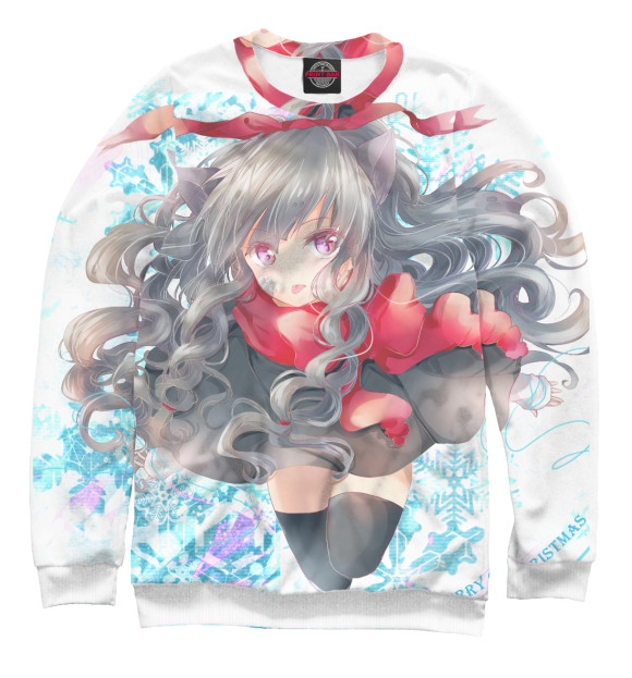 Мужской свитшот с изображением Аниме цвета Белый