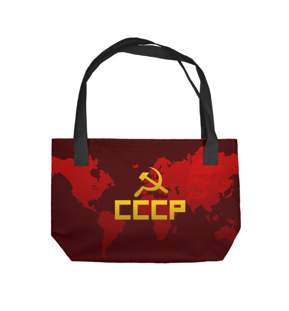 Пляжная сумка с изображением СССР и карта мира цвета 