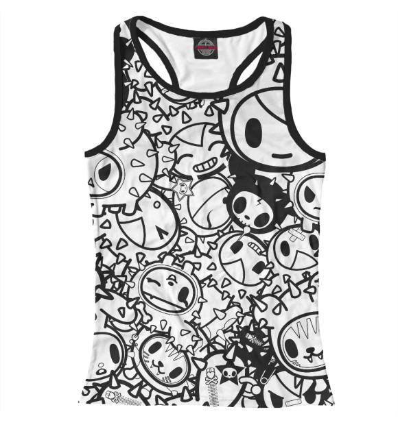 Женская майка-борцовка с изображением Tokidoki цвета Белый