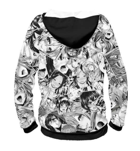 Мужское худи с изображением Manga ahegao цвета Белый
