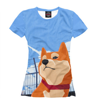 Футболка для девочек shiba inu