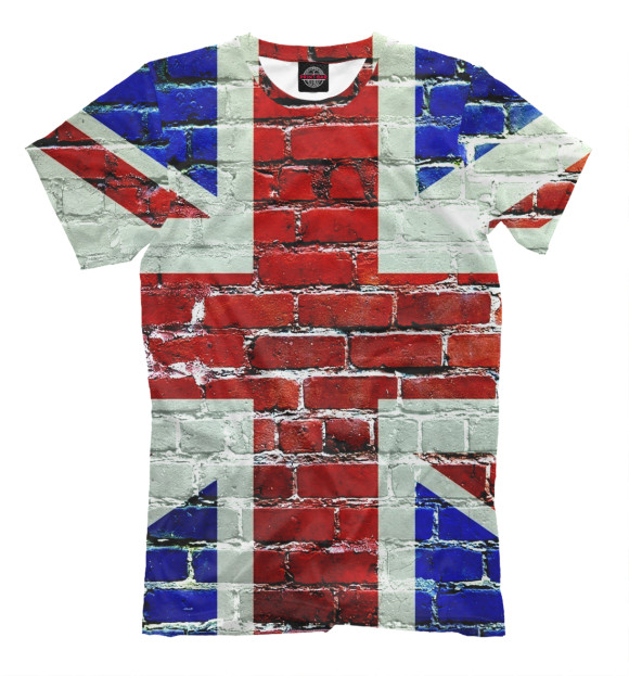 Футболка для мальчиков с притом Великобритания цвета Молочно-белый Футболка для мальчиков с изображением Великобритания цвета Молочно-белый