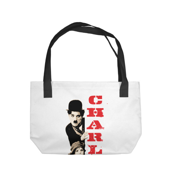 Пляжная сумка с изображением Чарли Чаплин цвета 