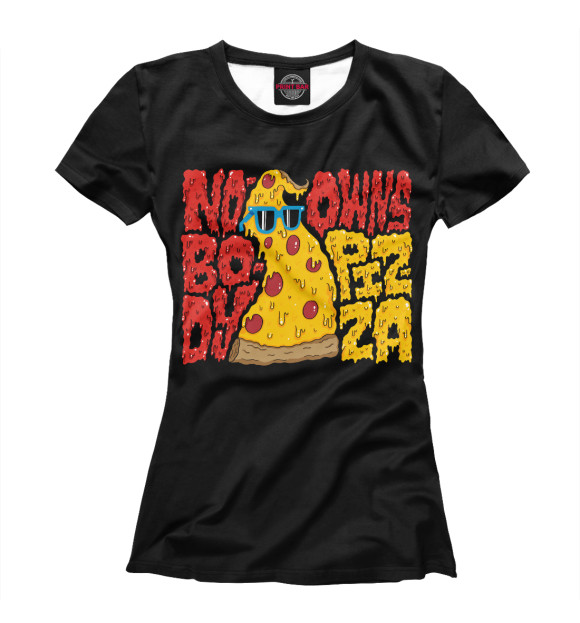 Женская футболка с изображением Pizza цвета Белый