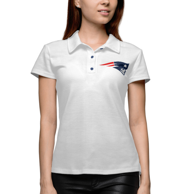 Женское поло с изображением New England Patriots цвета Белый