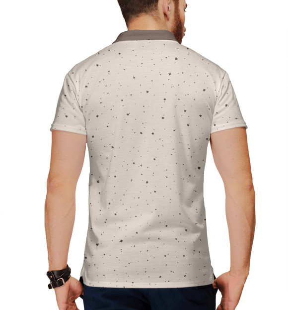 Мужское поло с изображением Влюбленные ежики цвета Белый