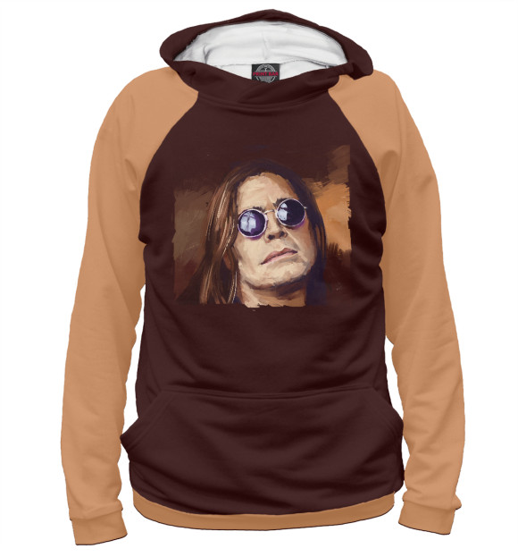 Женское худи с изображением Ozzy Osbourne цвета Белый