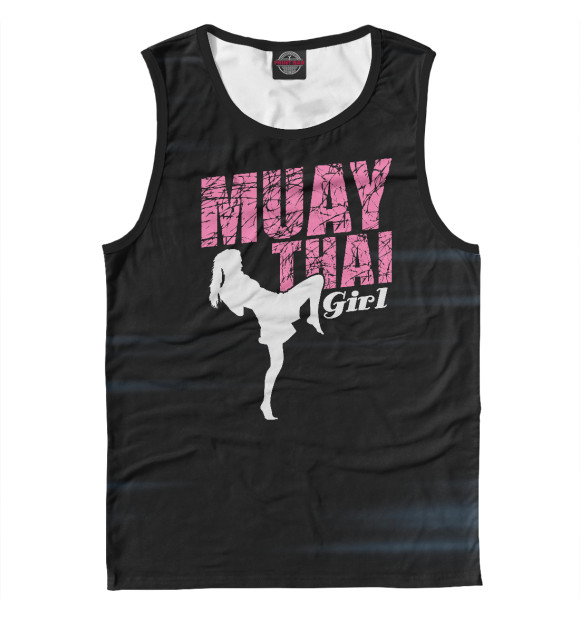 Мужская майка с изображением Muay Thai Girl цвета Белый