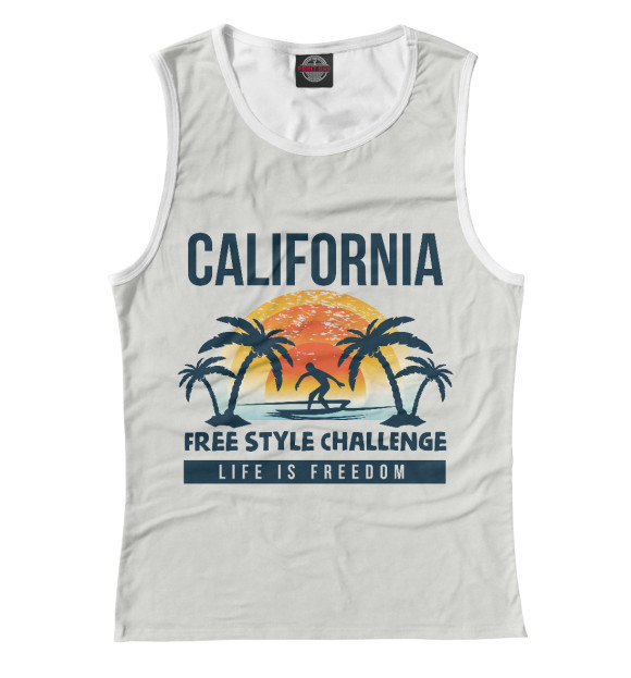 Майка для девочки с изображением California цвета Белый