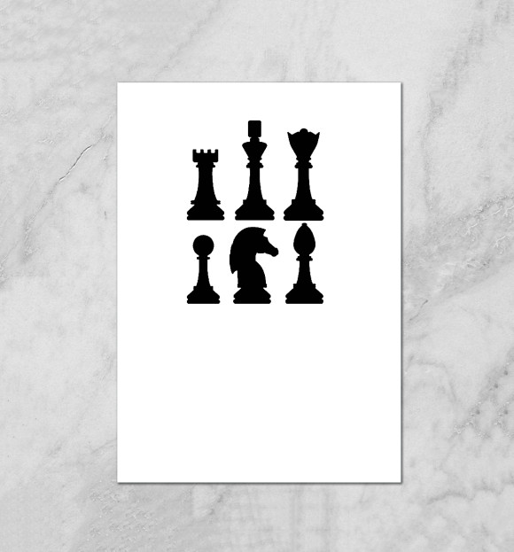 Плакат с изображением Chess цвета Белый