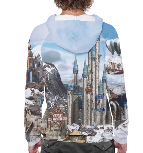 Мужское худи с изображением Герои Меча и Магии цвета Белый