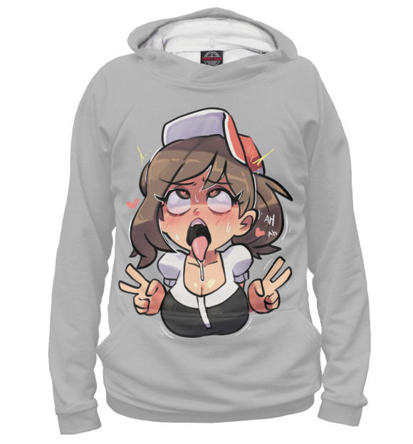 Мужское худи с изображением Ahegao цвета Белый