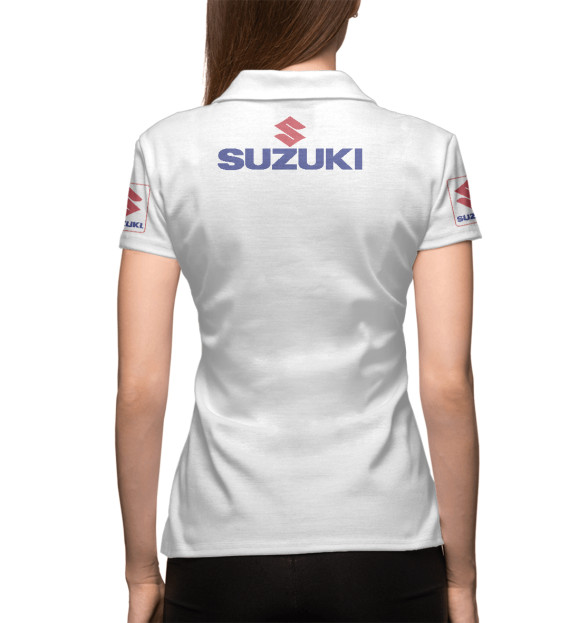 Женское поло с изображением Suzuki цвета Белый