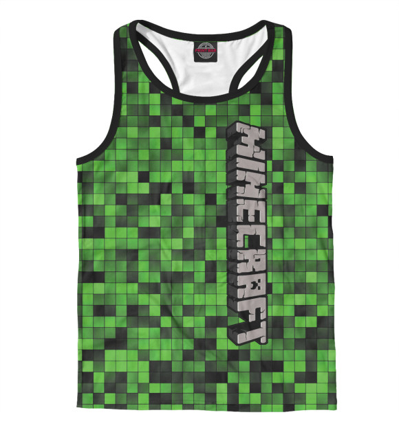 Мужская майка-борцовка с изображением Minecraft цвета Белый