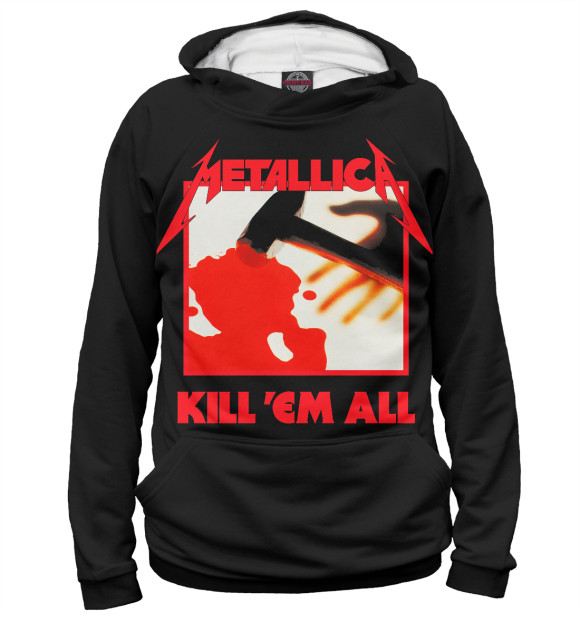 Мужское худи с изображением Metallica Kill ’Em All цвета Белый